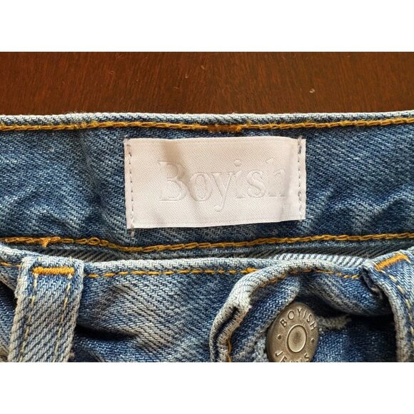 Boyish NWT Billy High Rise Skinny Distressed Jeans Button Fly Raw Hem Size 26 - Picture 7 of 13